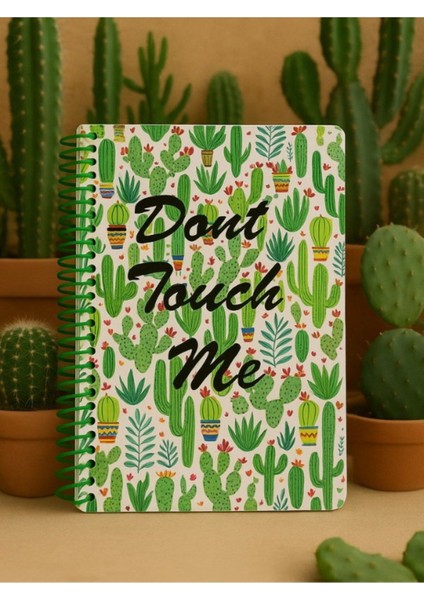 Öğrenci ve Ofis Kullanımına Uygun Eğlenceli Özgün Hediye Kaktüs Temalı Spiral Kareli Defter 80 Yaprk