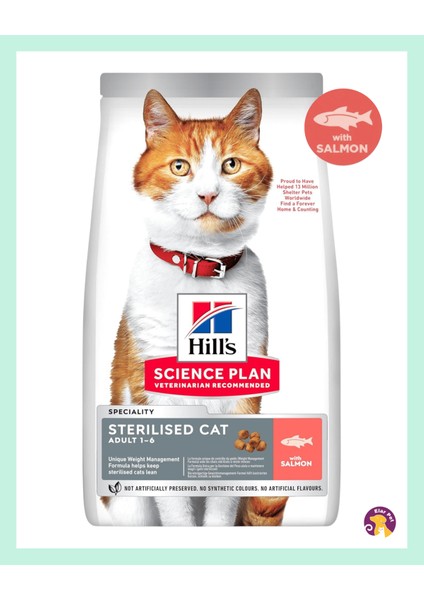 Science Plan Kısırlaştırılmış Somonlu Yetişkin Kedi Maması 3 kg