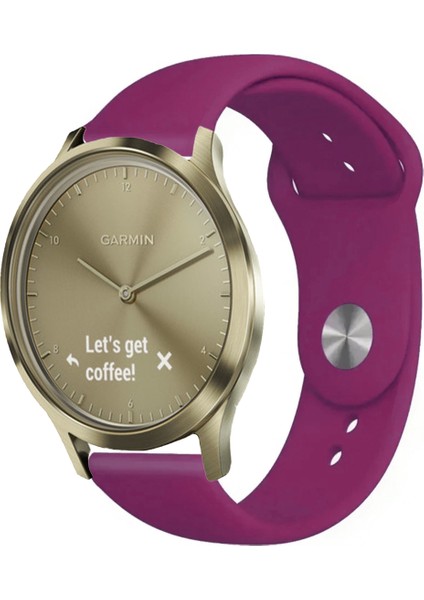 Garmin Vivomove Luxe , Style , Trend , Hr ile Uyumlu Kordon Yumuşak Dokulu Esnek Jel Silikon Kayış