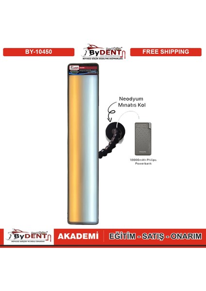 Pdr Boyasız Göçük Düzeltme Şarjlı 2 Ledli Uzun Lamba Mıknatıslı 70X12