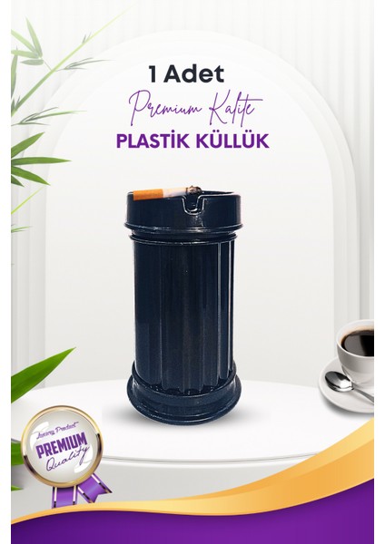 1 Adet Siyah Çizgili Dekoratif Plastik Kokusuz Yanmaz Küllük Kül Tablası
