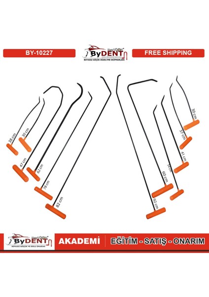 Pdr Boyasız Göçük Düzeltme Özel Tasarım Çubuk 12 Adet