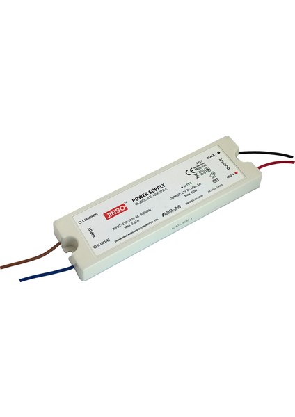 60W 12V 5A IP67 Slim Şerit LED Trafo - 3 Yıl Garantili (JLV-12060PA-E)
