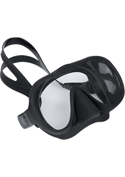 Temper Camlı Silikon Dalış Maskesi (Siyah)