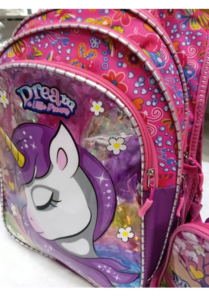 Unicorn Desenli 3 Bölmeli Beslenme Çantalı Ilkokul Çocuğu Çantası modelleri