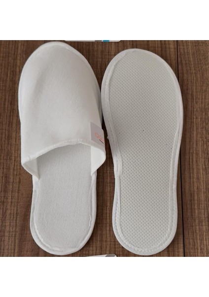 100 Çift Tek Kullanımlık Otel Terliği Polyester Havlu Kumaş Komple Biyeli Astarlı 3mm Evataban