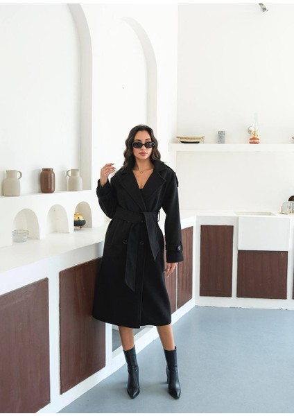 Kadın Premium Oversize Kaşe Kaban