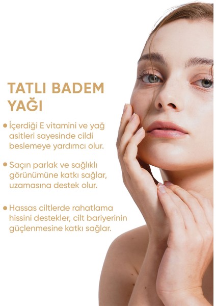 Tatlı Badem Yağı %100 Saf- Işıltılı Yumuşaklık, Hassas Bakım, E Vitamini, Yoğun Nem Serum 20 ml modelleri