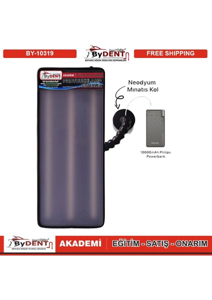 Pdr Boyasız Göçük Düzeltme Şarjlı 3 Ledli Küçük Lamba Mıknatıslı 45X18