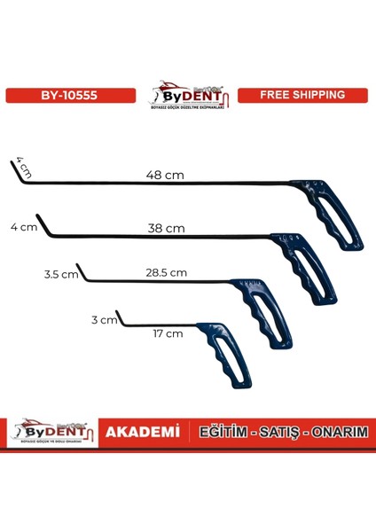 Pdr Boyasız Göçük Düzeltme 4 Parça Çubuk Seti modelleri
