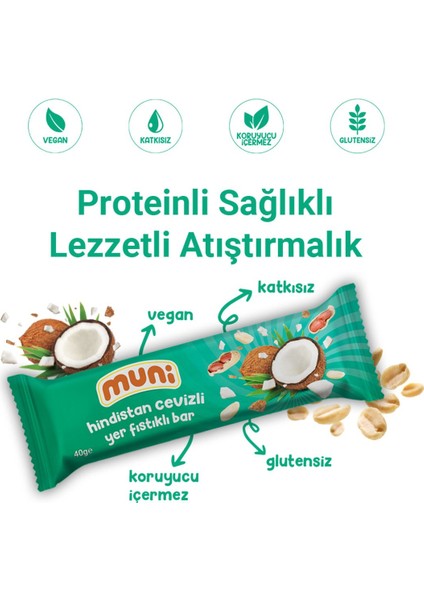 Hindistan Cevizli Yer Fıstığı Barı, 40 G x 12 Adet fiyatları
