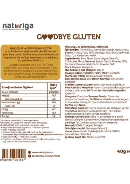 3'lü Set Havuçlu Zerdeçallı Kraker 40 gr fiyatları