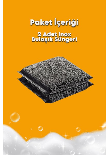 2 Adet Sihirli Inox Tel Bulaşık Süngeri – Paslanmaz Çelik, Yağ ve Kir Sökücü Sünger fiyatları