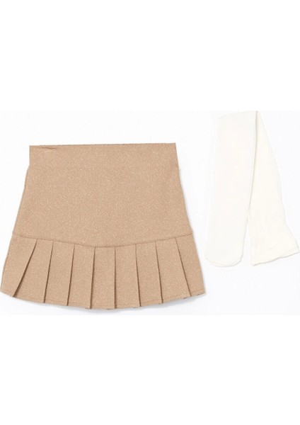 Lcw Kids Bej Beli Lastikli Kız Bebek Etek ve Külotlu Çorap 2'li Takım modelleri