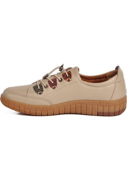 401 Z Bej Hakiki Deri Kadın Ortopedik Günlük Ayakkabı fiyatları