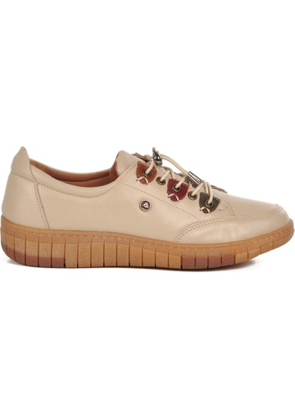401 Z Bej Hakiki Deri Kadın Ortopedik Günlük Ayakkabı modelleri