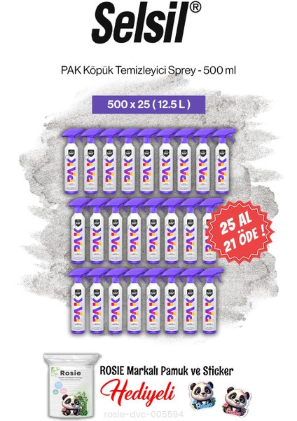 25 Al 21 Öde Pak Köpük Temizleyici Sprey 500 ml ve Rosie Pamuk
