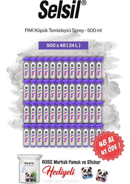 Pak 500 Ml, 48 Al 41 Öde Köpük Temizleyici Sprey ve Rosie Pamuk