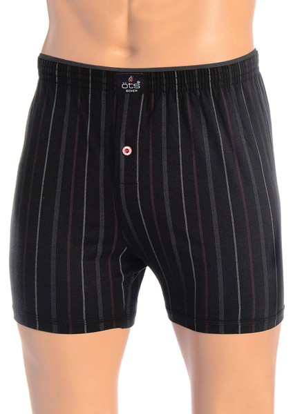 Erkek Boxer Çizgili, Düğmeli (%100 Pamuk)