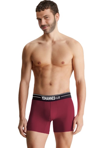 Erkek Özel Seperatörlü Pamuklu Boxer, 3'lü Paket - 3 Pack, Large, Bordo,yeşil,mavi