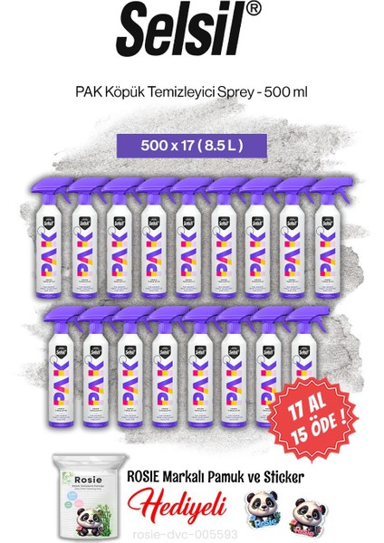 Pak Köpük Temizleyici Sprey 500 Ml, 17 Al 15 Öde ve Rosie Pamuk