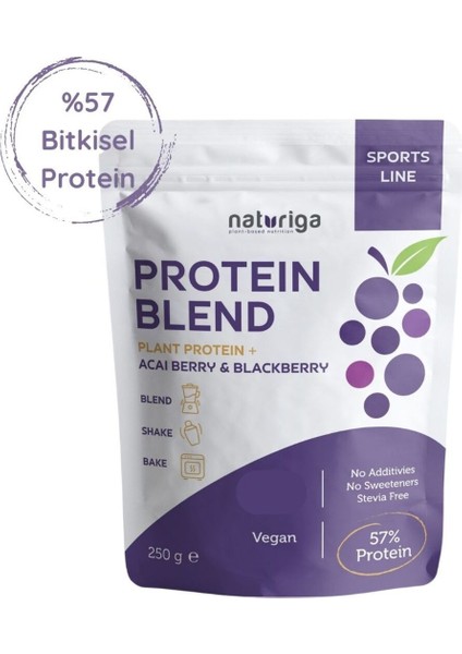 Protein Karışımı 250 gr Berry Meyveli Vegan %57 Bitkisel Protein