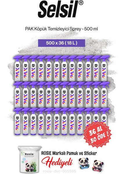 36 Al 30 Öde Pak Köpük Temizleyici Sprey 500 ml ve Rosie Pamuk