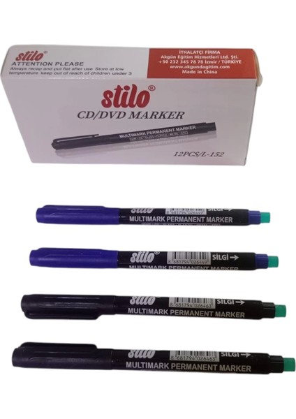 Silgili ( S ) Asetat Kalemi - Siyah-Mavi ( 4 Adet )