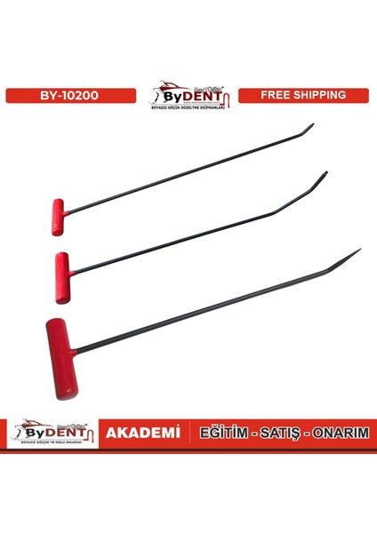 Pdr Boyasız Göçük Düzeltme 3 Parça T Sap Çubuk Seti