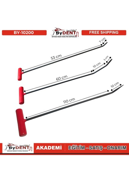 Pdr Boyasız Göçük Düzeltme 3 Parça T Sap Çubuk Seti modelleri