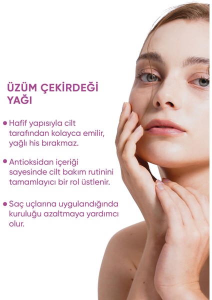 Üzüm Çekirdeği Yağı %100 Saf Güçlü Antioksidan Koruma, Derinlemesine Nemlendirici Serum 20 ml fırsatları