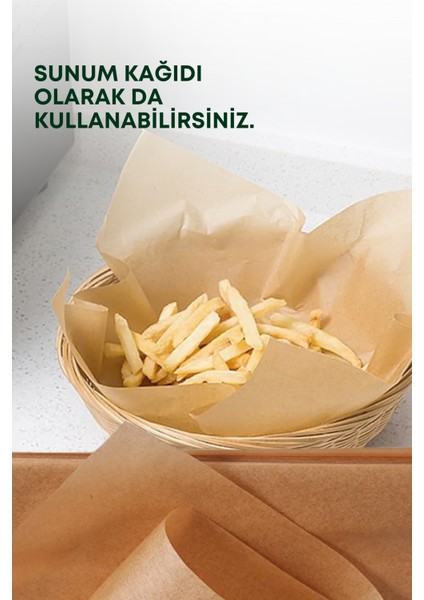 3 Adet 10 Metre Ağartılmamış Doğal Hazır Kesilmiş Pişirme Sunum Kağıdı – Yağ Geçirmez Fırın Kağıdı fiyatları
