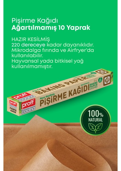 3 Adet 10 Metre Ağartılmamış Doğal Hazır Kesilmiş Pişirme Sunum Kağıdı – Yağ Geçirmez Fırın Kağıdı modelleri