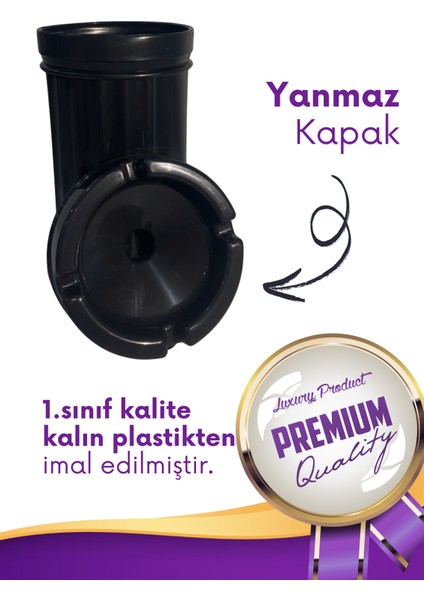 2 Adet Siyah Çizgili Dekoratif Plastik Kokusuz Yanmaz Küllük Kül Tablası fırsatları