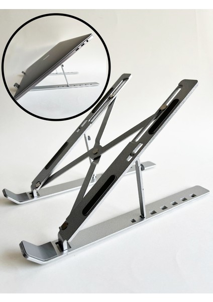 Katlanabilir Laptop Standı Özel Yükseltici Aparat Metal Tasarım