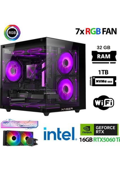 Eco X210 I7 12700KF 32GB Ddr5 Ram 1tb M.2 Nvme SSD 16GB RTX5060TI Sıvı Soğutmalı Hazır Oyuncu Sistemi