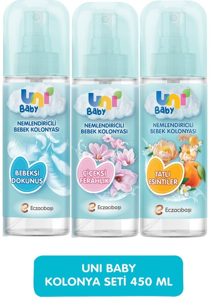 Kolonya Seti 450 ml (Çiçeksi Kokular & Bebeksi Kokular & Tatlı Esintiler)