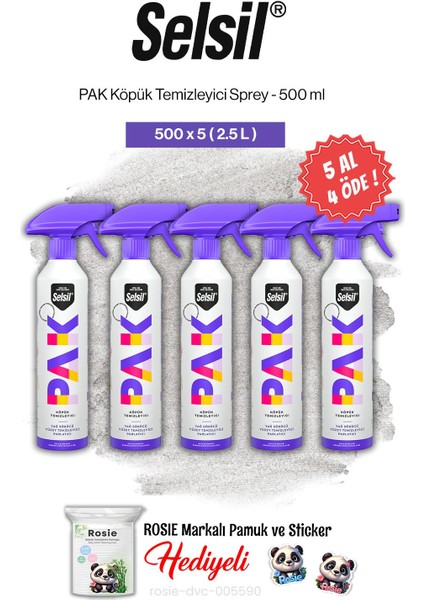 Pak 5 Al 4 Öde, 500 Ml, Köpük Temizleyici Sprey ve Rosie Pamuk
