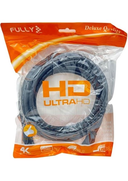 Fully G-507BS Siyah 19+1 Gold Uç V2.0 3 Metre 4K HDMI Kablo