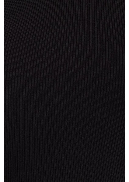 Kadın Askılı Boyun Çapraz Ön Crop Top Natural