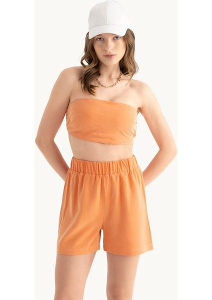 Kadın Amerikan Koltsuz Temel Crop Top Orange fiyatları