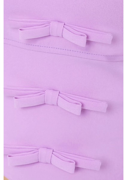 Kadın Yırtmaç Detaylı Askısız Vücut Şekillendirici Üst Purple indirimleri