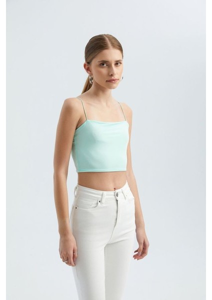 Kadın Basic Crop Atlet Yeşil fiyatları