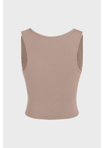 Kadın Drape Kare Yaka Bluz Brown fırsatları