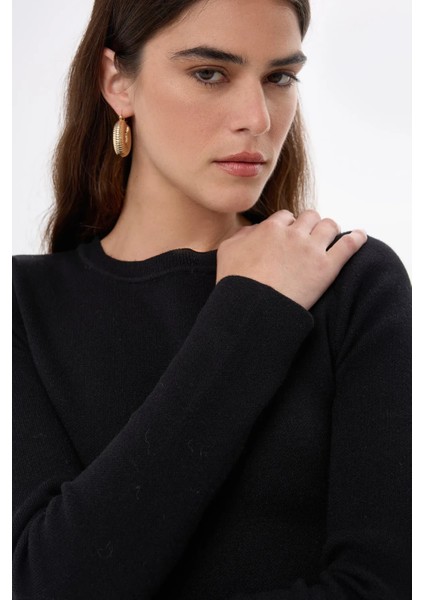 Kadın Temel Örme Üst Black fırsatları