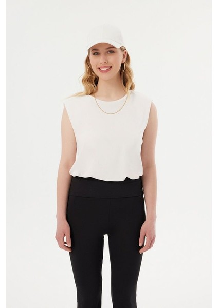 Kadın Yuvarlak Yakalı Ham Kenar Kolsuz Tank Top White fiyatları