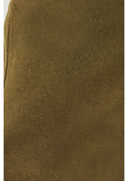 Kadın Yüksek Bel Yırtmaç Detaylı Mini Etek Yeşil indirimleri