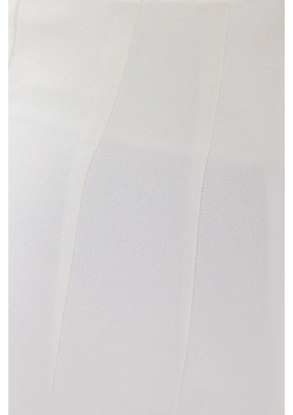 Kadın Plise Yüksek Bel Düz Bacak Pantolon Natural fırsatları