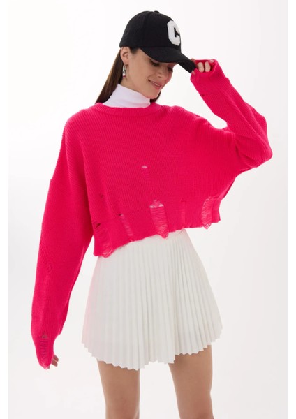 Kadın Oversized Örme Kazak Pink fiyatları