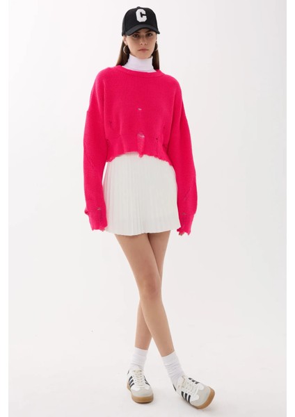 Kadın Oversized Örme Kazak Pink modelleri